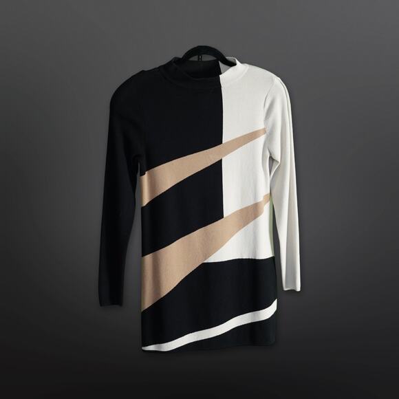 Alfani Black, Gold, and Beige Sweater - Size Medium - Picture 6 of 6